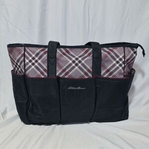 Eddie Bauer Diaper Bag Tote In Black, Grey, & Red